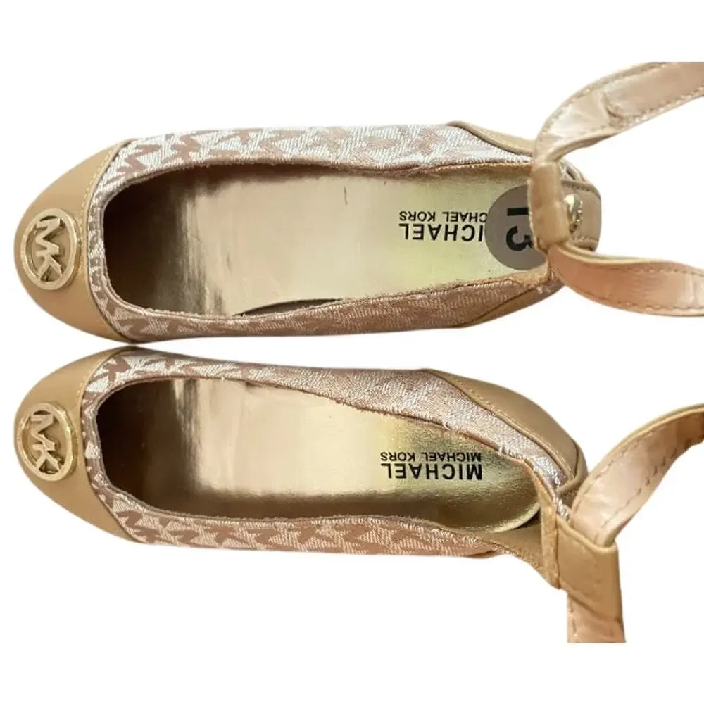Michael Michael Kors Girl's Tan Beige Dress Casual US 13 Christabel Ankle Buckle